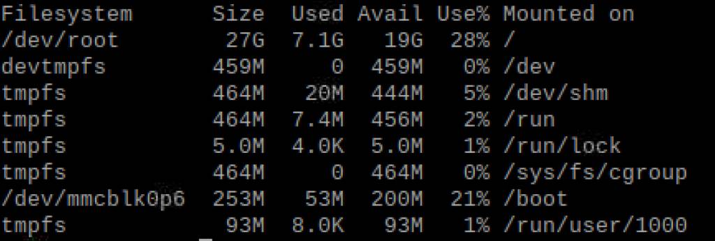 raspberry pi storage space